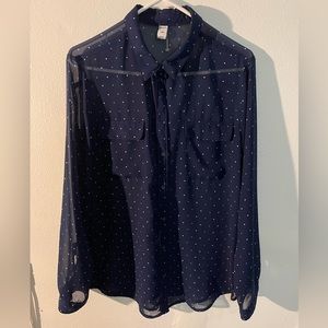Old Navy see through blouse navy blue